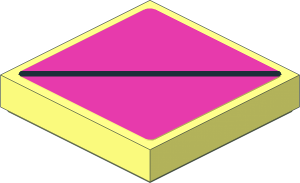 Tile  2 x  2 with Black Stripe and Dark Pink Background Sticker