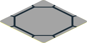 Sticker  1.8 x  1.8 with Black Octagon and Light Bluish Grey Background