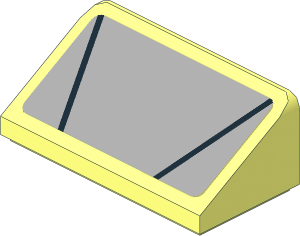 Slope Brick 31  1 x  2 x  0.667 with Black Stripes and Light Bluish Grey Background Sticker