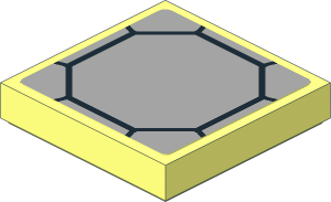 Tile  2 x  2 with Black Octagon and Light Bluish Grey Background Sticker