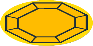 Sticker  2.8 x  2.8 with Bright Light Orange Octagon and Yellow Background