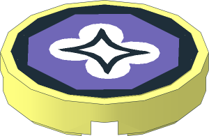 Tile 2 x 2 with Violet Octagon and Black Background Sticker