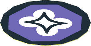 Sticker  1.8 x  1.8 with Violet Octagon and Black Background