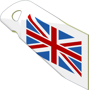 Sheet Plastic  1.7 x  3.4 Flag with United Kingdom Pattern (Formed)