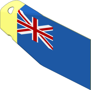 Sheet Plastic  4.8 x  5.3 Flag with United Kingdom Royal Navy Reserve Blue Ensign Pattern (Formed)