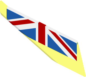 ~Sheet Plastic  1.7 x  3.4 Flag with United Kingdom Pattern Half (Formed)