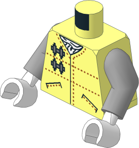 Minifig Torso with Light Bluish Grey Arms and Hands with SW Hoth Trooper Pattern