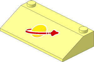 Slope Brick 33  3 x  6 with Classic Space Logo Small Pattern