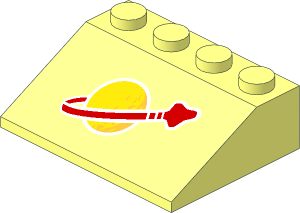 Slope Brick 33  3 x  4 with Classic Space Logo Pattern