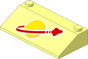 Slope Brick 33  3 x  6 with Classic Space Logo Large Pattern