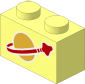 Brick  1 x  2 with Classic Space Logo Pattern