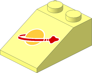 Slope Brick 33  3 x  2 with Classic Space Logo Pattern