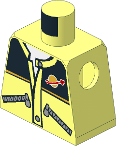 Minifig Torso with Jacket, Zippered Pockets and Classic Space Logo Pattern
