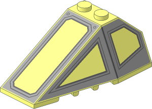Windscreen  6 x  4 x  2 Canopy with 2 Studs with Grey Cockpit Window Frames Pattern