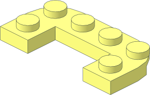 Plate  2 x  4 with  1 x  2 Cutout and Rounded Corners