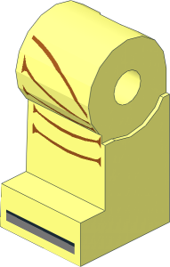 Minifig Leg Right with Retro Spacesuit with Dark Orange Wrinkles Pattern