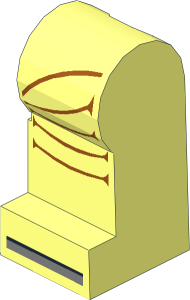 Minifig Leg Left with Retro Spacesuit with Dark Orange Wrinkles Pattern