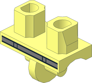 Minifig Hips with Retro Spacesuit Silver Belt Pattern