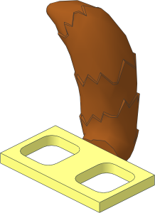 Minifig Tail Fluffy with Dark Orange Tail Pattern