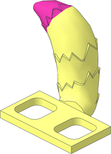 Minifig Tail Fluffy with Dark Pink Tip Pattern