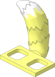 Minifig Tail Fluffy with White Tip Pattern