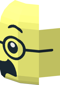 ~Minifig Head with Black Eyebrows Thick Moustache and Round Glasses Half Pattern