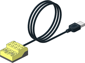Electric Power Functions Two Ports USB Controller with Coiled Black Cable