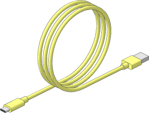 Electric Cable USB-C to USB-A (1m) Coiled
