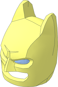 Minifig Headdress Batman with Bright Light Blue Dual Moulded Eyes Pattern