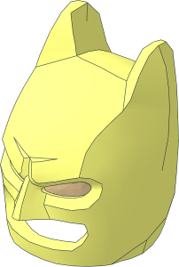 Minifig Headdress Batman with Tan Dual Moulded Eyes Pattern