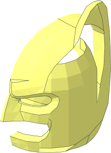 ~Minifig Headdress Batman with Dual Moulded Eyes without Patternable Surfaces - Half