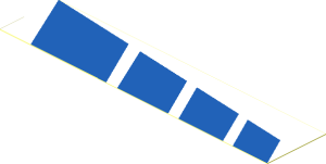 Sticker  0.9 x  4.1 with Blue Stripes Left