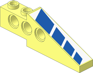 Technic Brick  1 x  6 x  1.667 Wing Back with Blue Stripes Left Sticker