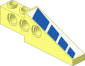 Technic Brick  1 x  6 x  1.667 Wing Back with Blue Stripes Left Sticker