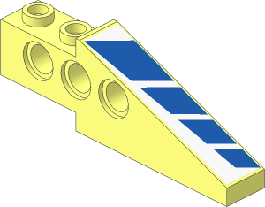 Technic Brick  1 x  6 x  1.667 Wing Back with Blue Stripes Right Sticker