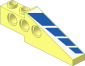 Technic Brick  1 x  6 x  1.667 Wing Back with Blue Stripes Right Sticker