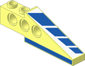 Technic Brick  1 x  6 x  1.667 Wing Back with Blue Stripes Right and Blue Bottom Stickers