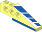 Technic Brick  1 x  6 x  1.667 Wing Back with Blue Stripes Right and Blue Bottom Stickers