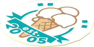 Sticker  1.8 x  1.8 Round with "est. 2005" and Ice Cream Cone
