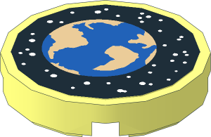 Tile  2 x  2 Round with Earth Planet over Black Starry Background Sticker