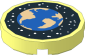 Tile  2 x  2 Round with Earth Planet over Black Starry Background Sticker