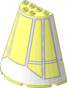 Cone  8 x  4 x  6 Half with White SW Millennium Falcon (2018) Pattern