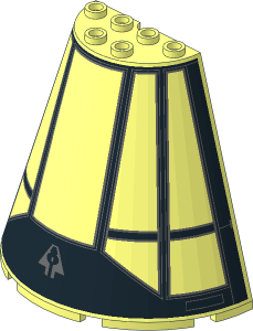 Cone  8 x  4 x  6 Half with Black SW Millennium Falcon (2024) Pattern