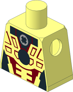 Minifig Torso with Toa Tahu Pattern