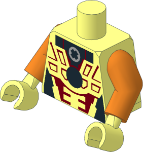 Minifig Torso with Arms and Hands with Toa Tahu Pattern