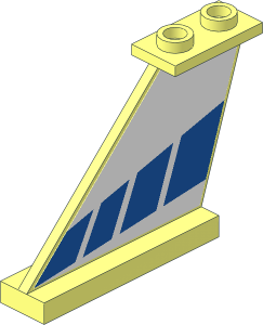 Tail  4 x  1 x  3 with Blue Stripes Stickers on Both Sides