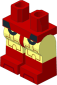 Minifig Hips and Legs with Red Lower Leg and Toa Tahu Pattern