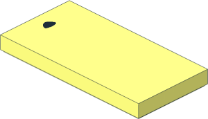 Tile  2 x  4 with Black Small Triangle Pattern