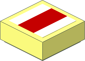 Tile 1 x 1 with Red Rectangle on White Background Sticker Tile 1 x 1 with Red Rectangle on White Background Sticker