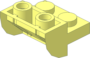 ~Brick  2 x  2 x  1 with Curved Bottom - without Front Surface